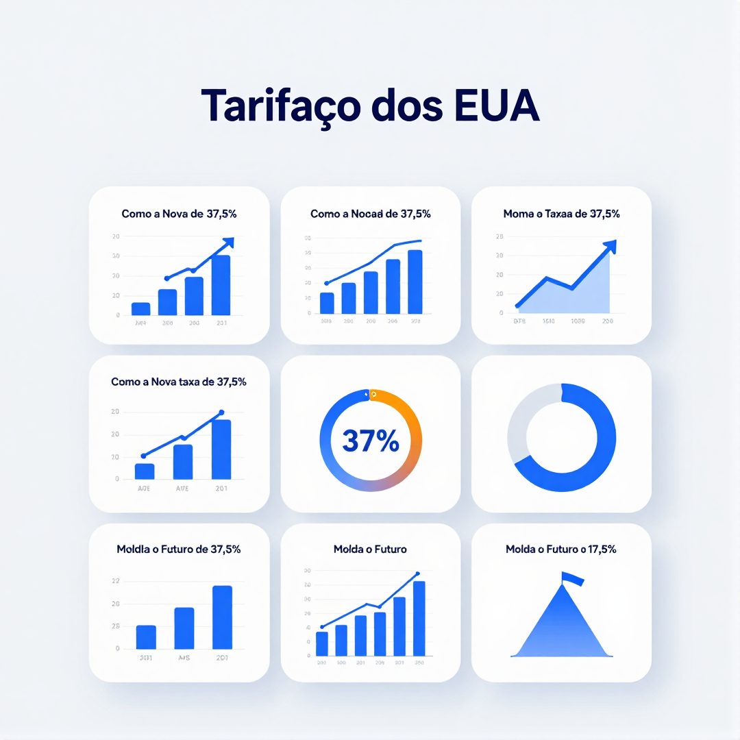 Infográfico - Tarifaço dos EUA: Como a Nova Taxa de 37,5% Molda o Futuro da Inteligência Artificial e Tecnologia no Brasil
