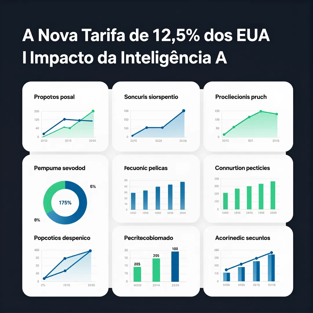 Infográfico - A Nova Tarifa de 12,5% dos EUA e o Impacto da Inteligência Artificial nas Cadeias Produtivas Brasileiras