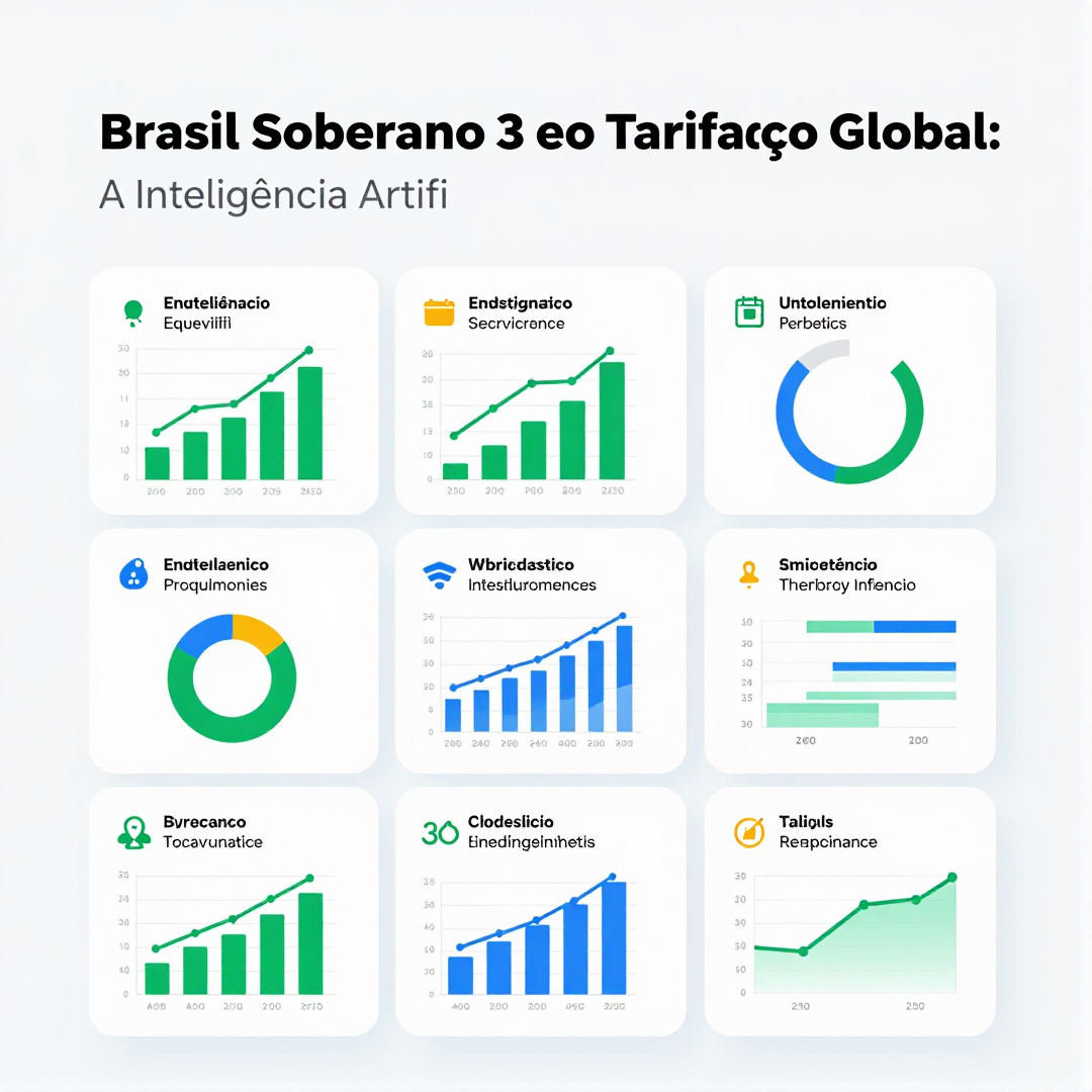 Infográfico - Brasil Soberano 3 e o Tarifaço Global: A Inteligência Artificial como Escudo contra a Guerra Comercial de Trump
