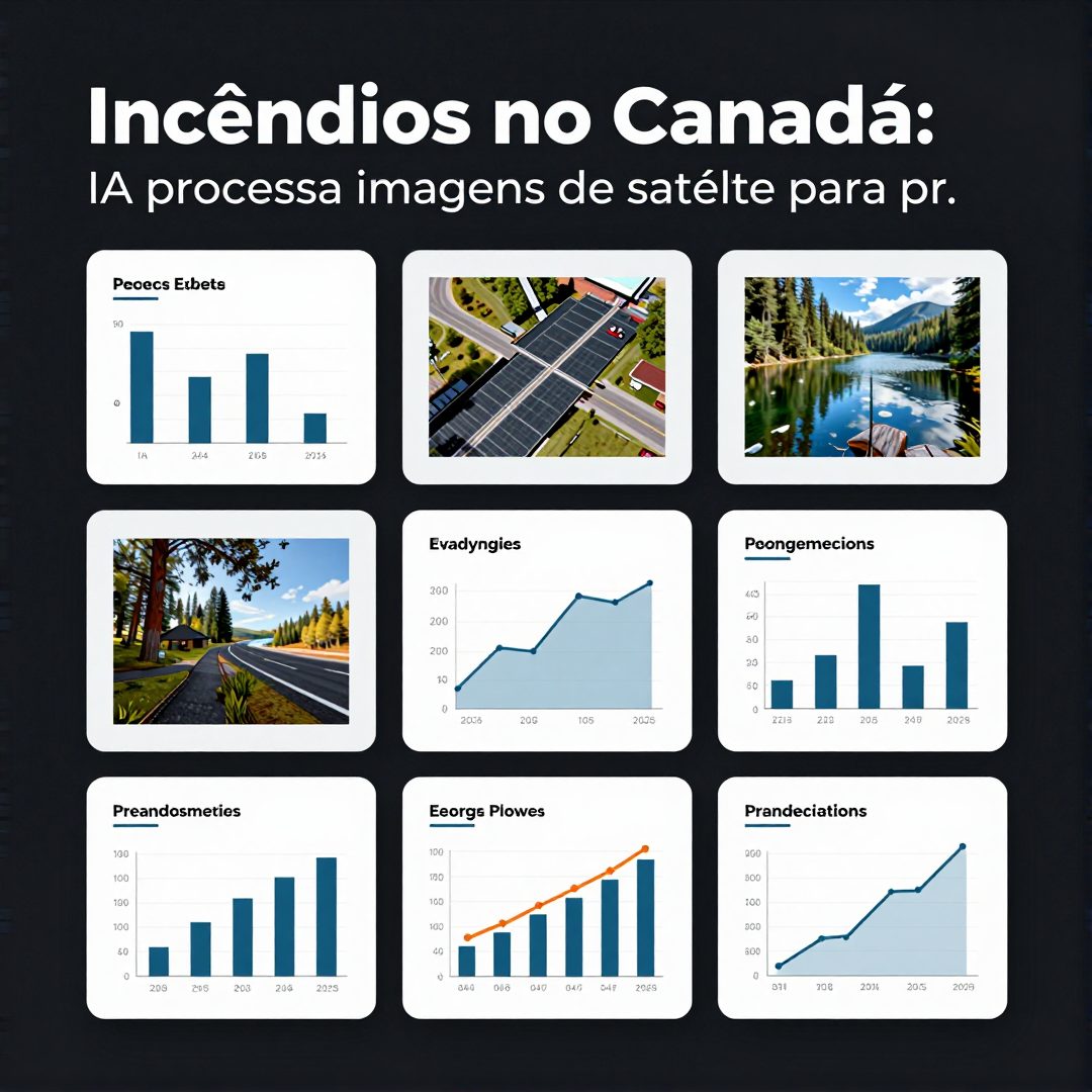 Infográfico - Incêndios no Canadá: IA processa imagens de satélite para prever rotas de evacuação em tempo real