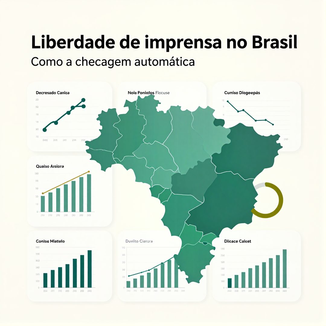 Infográfico - Liberdade de imprensa no Brasil: como a checagem automática com IA pode proteger apuração jornalística