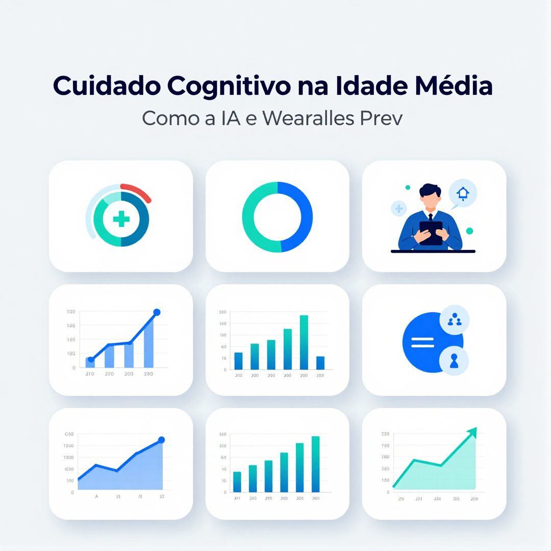 Infográfico - Cuidado Cognitivo na Idade Média: Como a IA e Wearables Prevêm a Demência