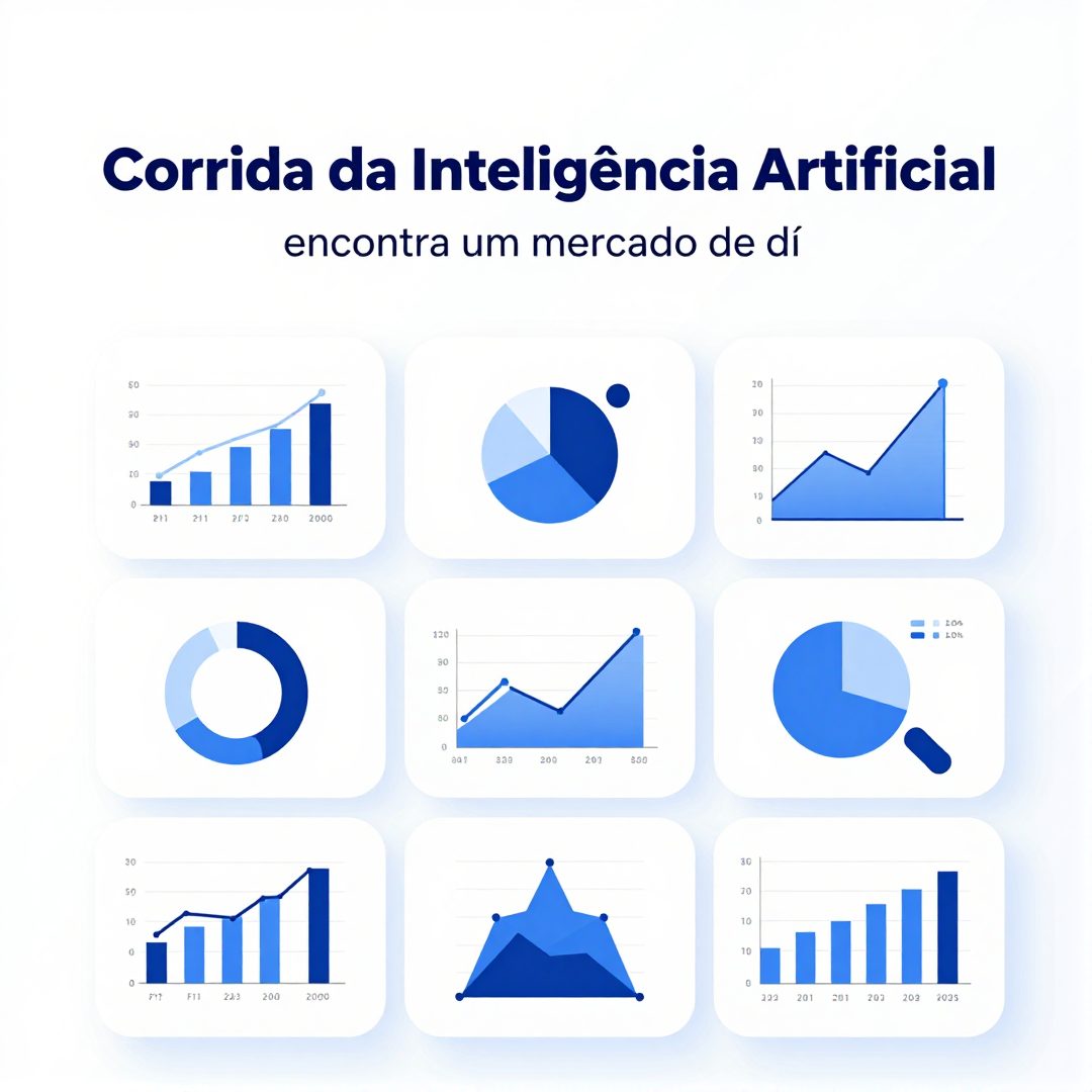 Infográfico - Corrida da Inteligência Artificial encontra um mercado de dívida pressionado