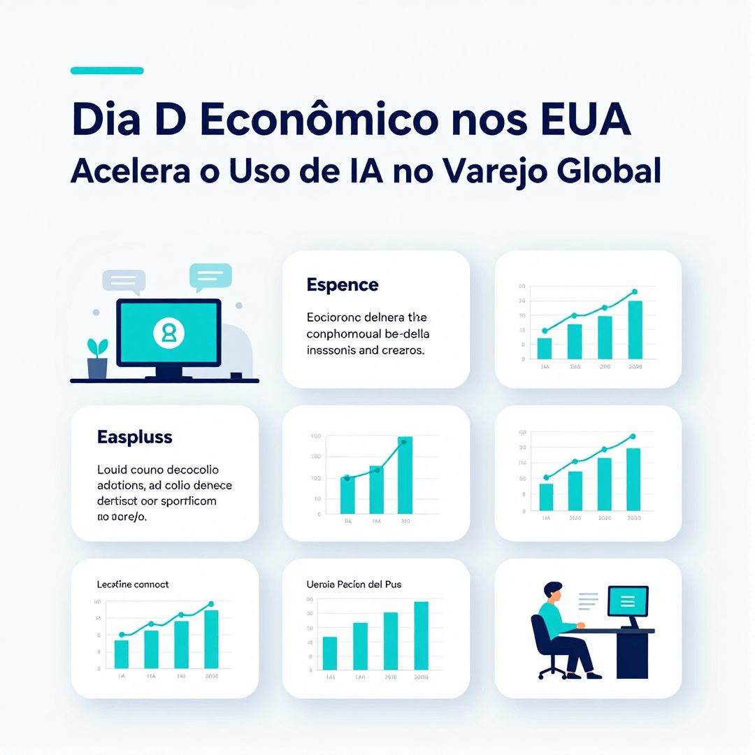 Infográfico - Dia D Econômico nos EUA Acelera o Uso de IA no Varejo Global para Fechar Lojas e Otimizar Estoques Digitais