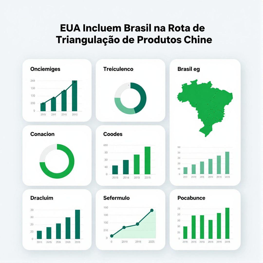Infográfico - EUA Incluem Brasil na Rota de Triangulação de Produtos Chineses: O Novo Hub de Inteligência Artificial