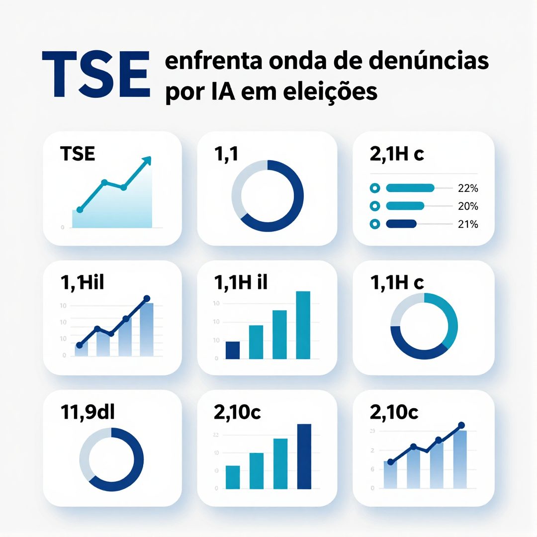 Infográfico - TSE enfrenta onda de denúncias por IA em eleições: 1,1 mil casos e o impacto global da tecnologia