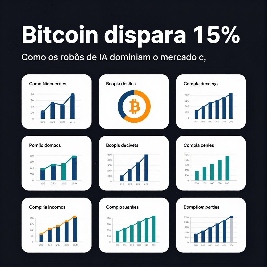 Infográfico - Bitcoin dispara 15%; como os robôs de IA dominam o mercado cripto global