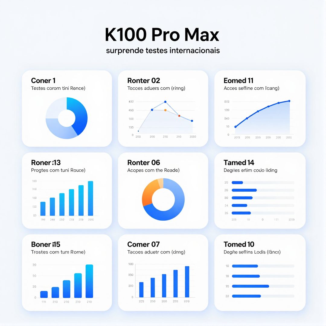 Infográfico - Redmi K100 Pro Max surpreende testes internacionais com processador de alta performance e bateria colossal