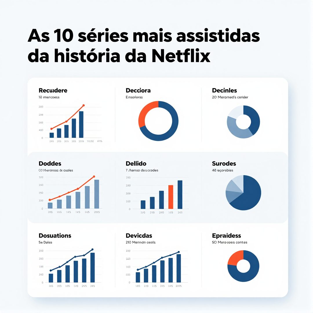 Infográfico - As 10 séries mais assistidas da história da Netflix: análise de dados e impacto internacional