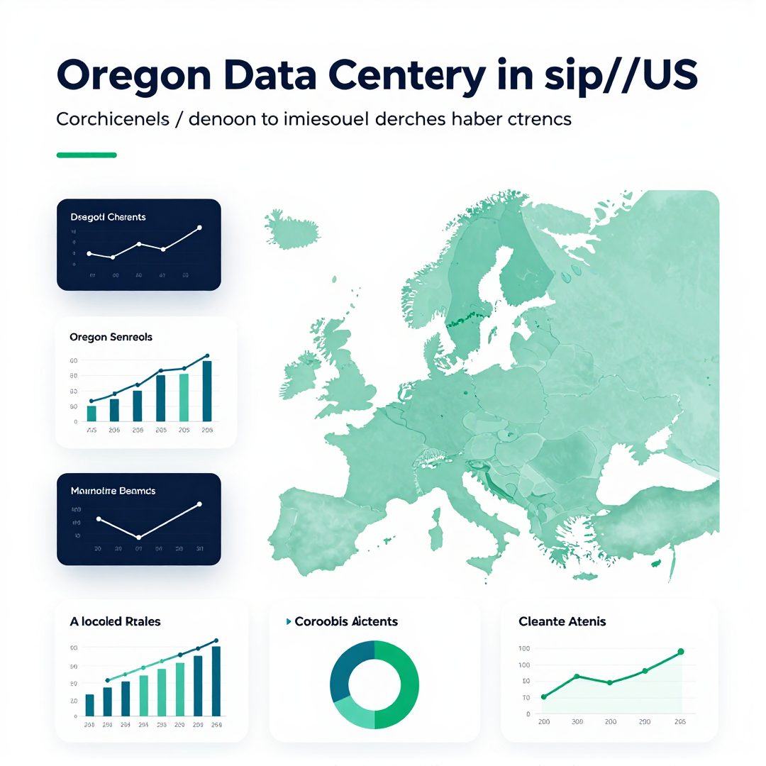 Infográfico - Oregon data centers / AI energy demand in Europe/US