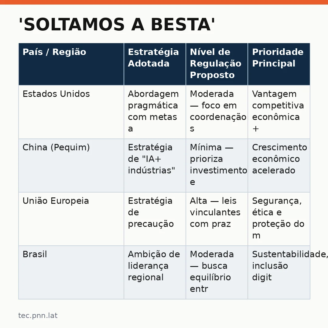 Infográfico - 'Soltamos a besta': como o mundo se dividiu sobre até onde deixar a IA avançar