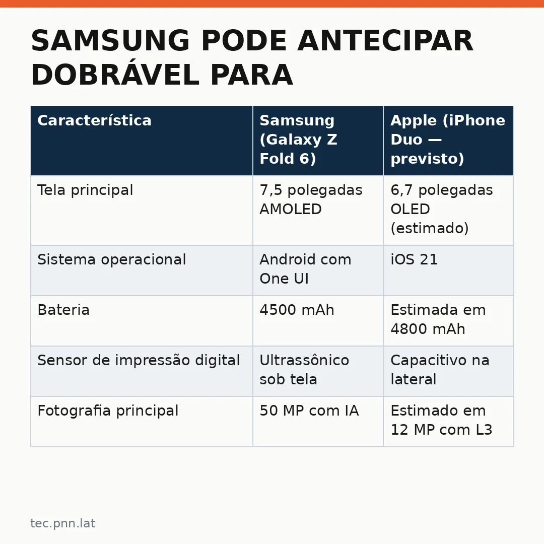 Infográfico - Samsung pode antecipar dobrável para brigar com iPhone Duo em duelo da Apple
