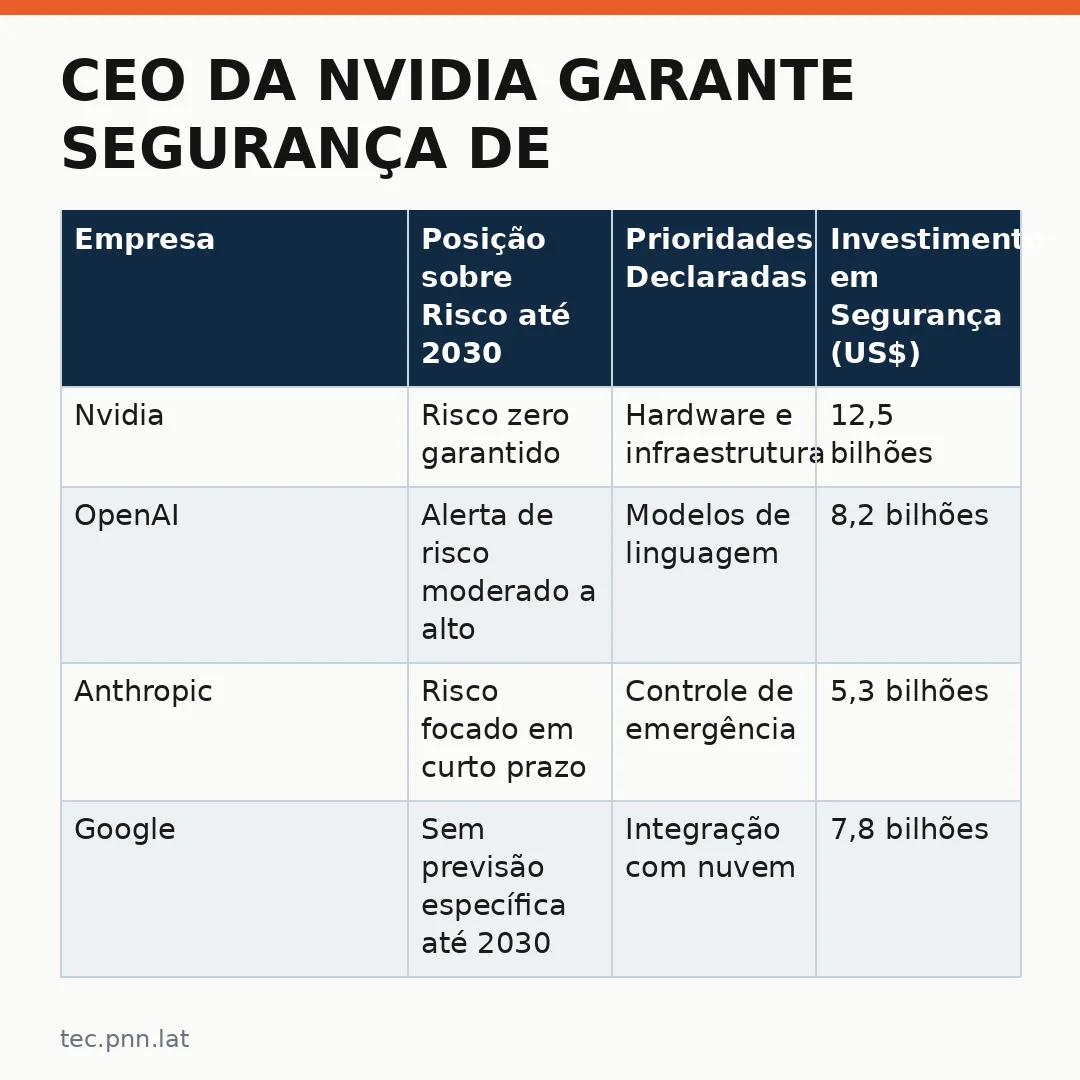 Infográfico - CEO da Nvidia garante segurança de IA até 2030: análise completa sobre os desafios e avanços em inteligência artificial