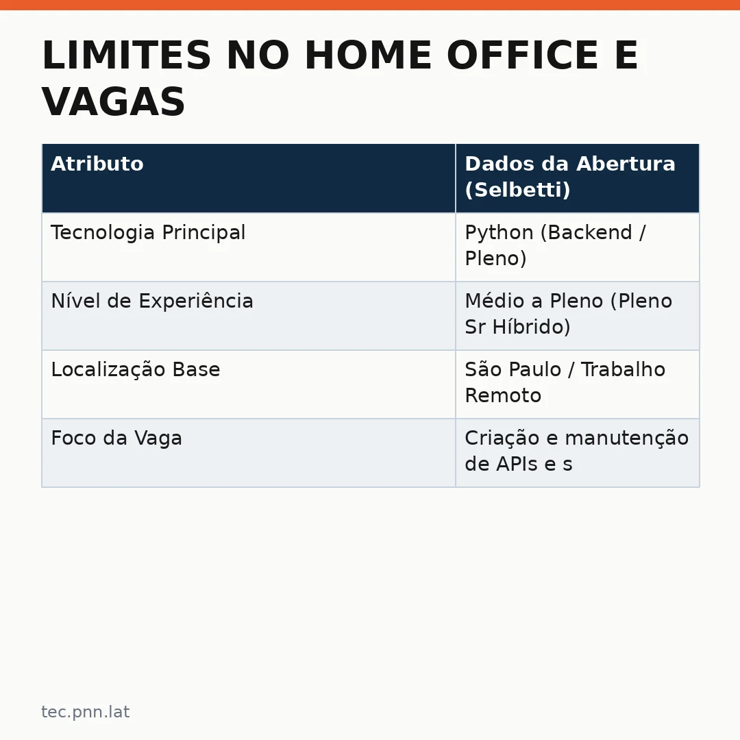 Infográfico - Limites no Home Office e Vagas em TI: Selbetti Busca Talentos para Times Híbridos