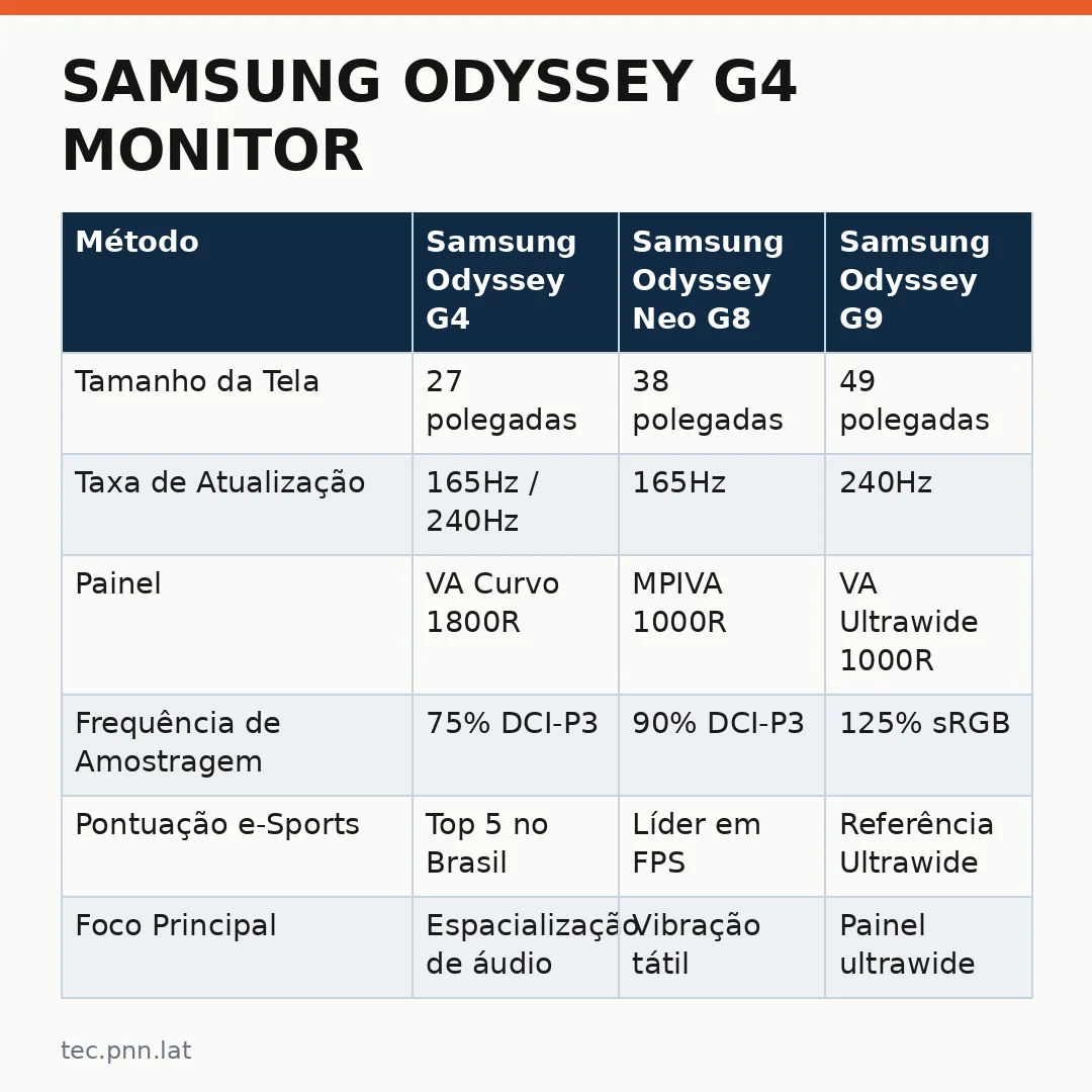 Infográfico - Samsung Odyssey G4 Monitor: Como Inteligência Artificial Transforma a Experiência de Jogo no Brasil