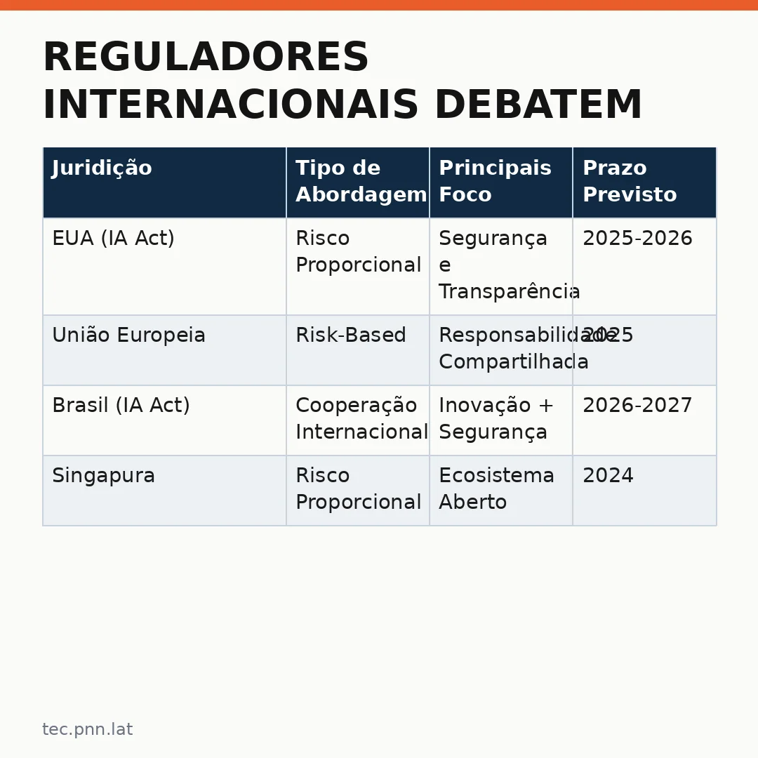 Infográfico - Reguladores internacionais debatem novas regras para inteligência artificial após encontro com líderes das maiores empre