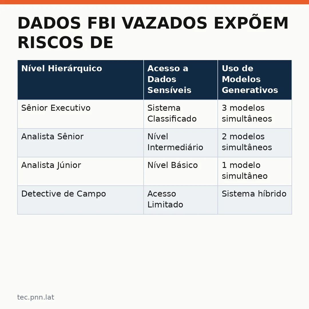 Infográfico - Dados FBI vazados expõem riscos de IA para segurança nacional