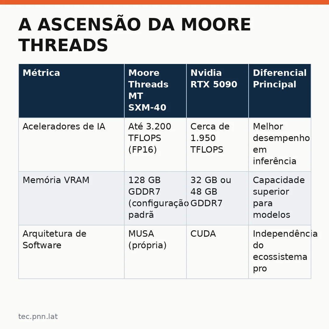 Infográfico - A Ascensão da Moore Threads: Confronto Direto com a Hegemonia de Nvidia
