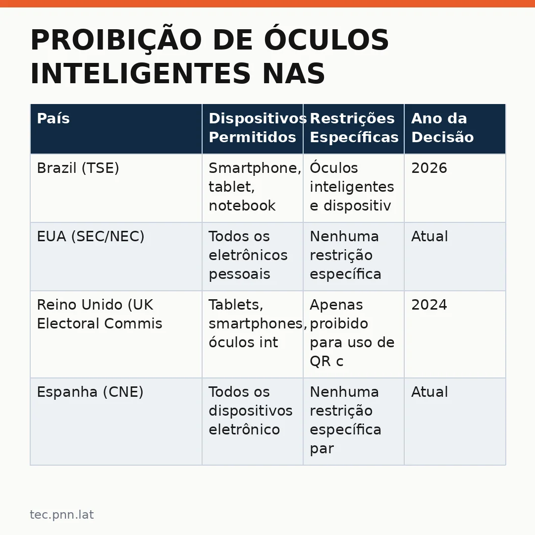 Infográfico - Proibição de óculos inteligentes nas urnas: especialistas analisam o risco tecnológico na votação eletrônica