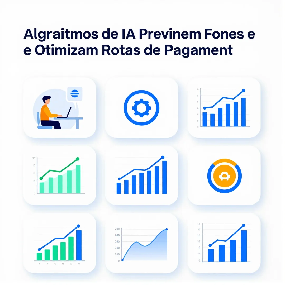 Infográfico - Algoritmos de IA Previnem Fones e Otimizam Rotas de Pagamento Durante Feriados Digitais Massivos