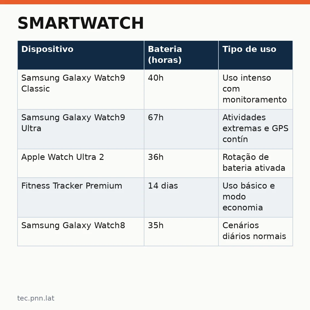 Infográfico - Smartwatch: REVIEW Galaxy Watch9 traz revolução na saúde e bateria para o mercado global