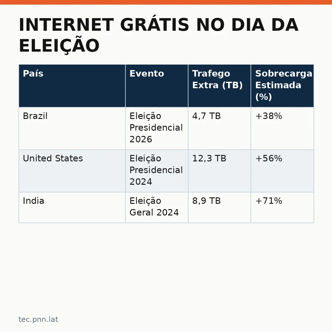 Infográfico - Internet grátis no dia da eleição pode derrubar rede móvel, alerta Anatel: impacto na tecnologia e inteligência artifici
