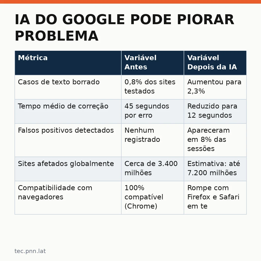 Infográfico - IA do Google pode piorar problema de texto borrado no Chrome: entenda o risco e a solução proposta