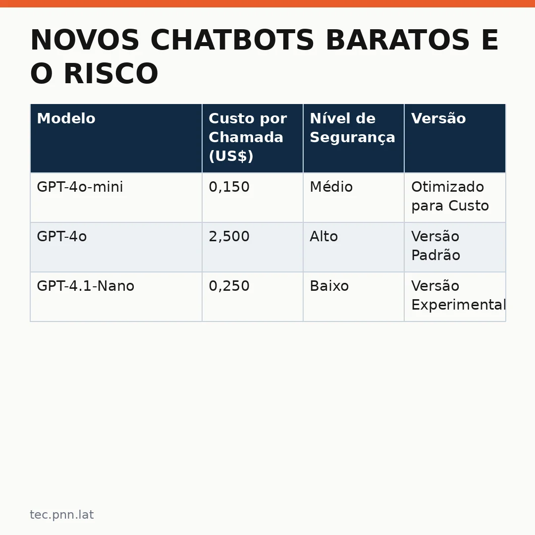Infográfico - Novos Chatbots Baratos e o Risco de Perda de Controle Humano