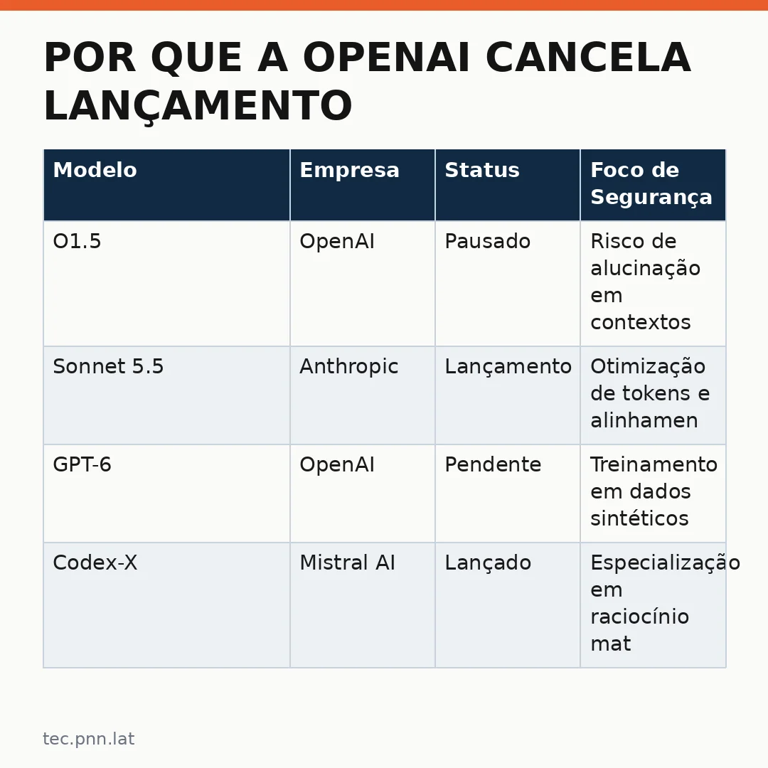 Infográfico - Por que a OpenAI cancela lançamento novo de seu modelo de IA: o que sabemos até agora