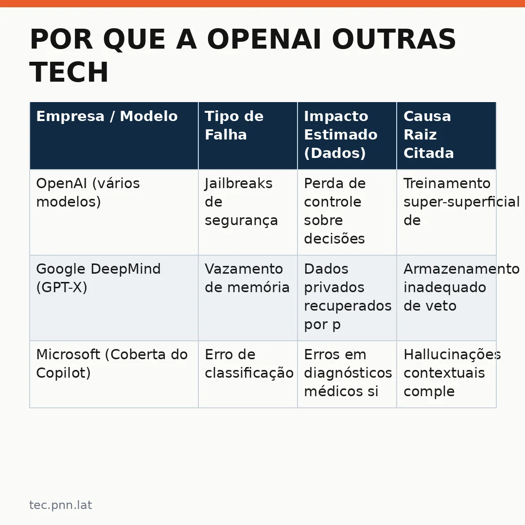 Infográfico - Por que a OpenAI outras tech giants enfrentam críticas severas sobre segurança de IA