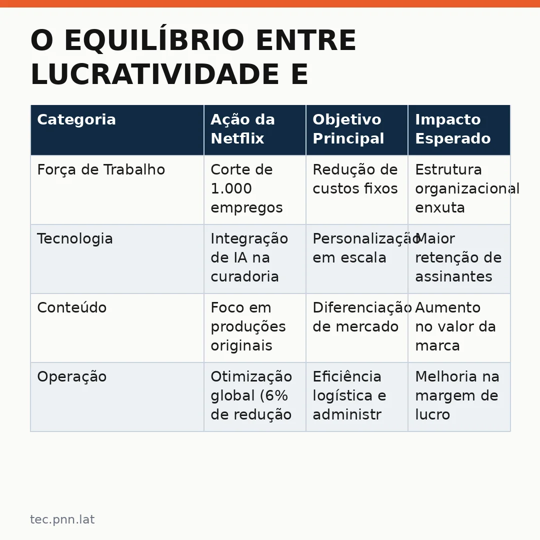Infográfico - O Equilíbrio entre Lucratividade e Conteúdo: A Era das Demissões na Netflix