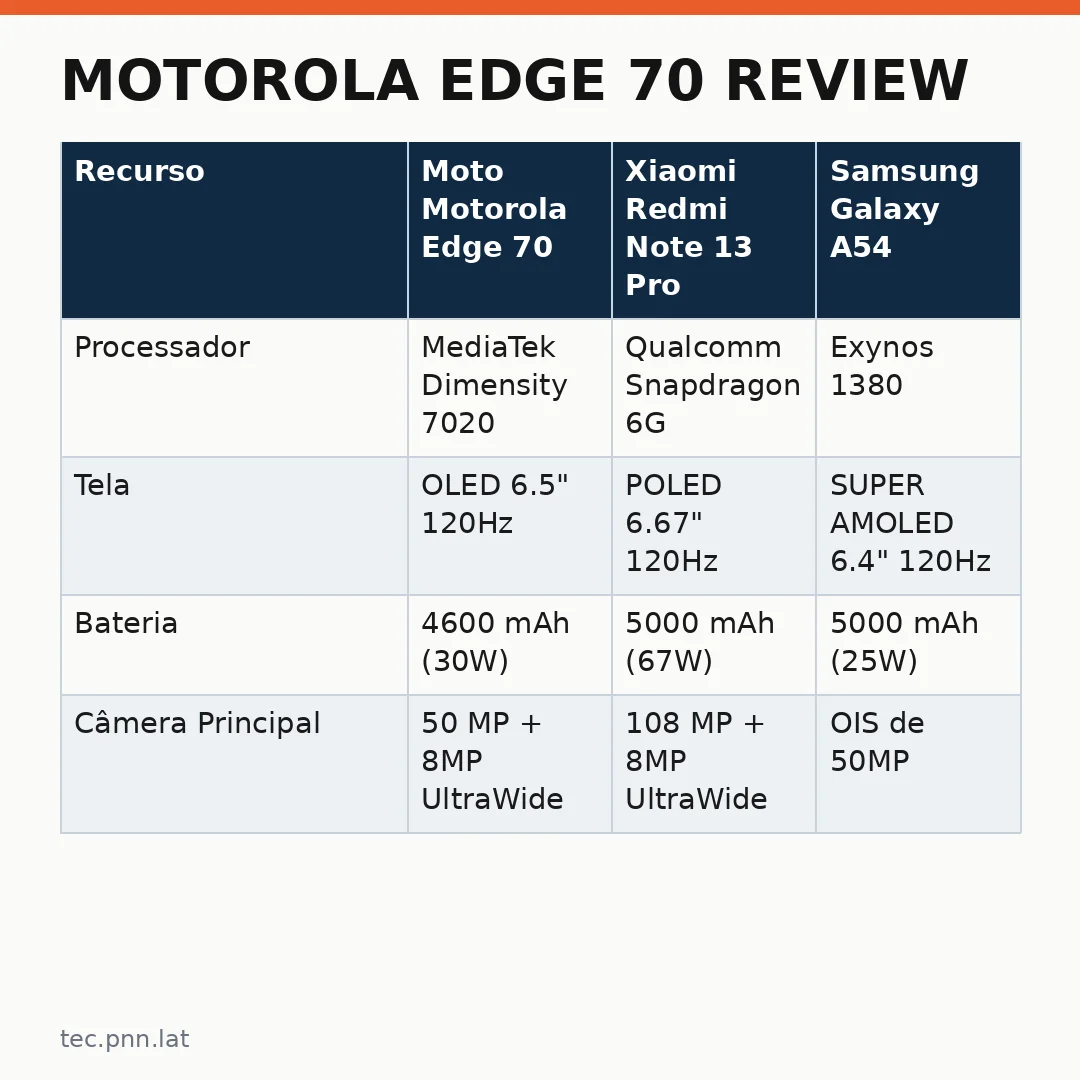 Infográfico - Motorola Edge 70 Review: Um Equilíbrio Preciso entre Desempenho e Bateria