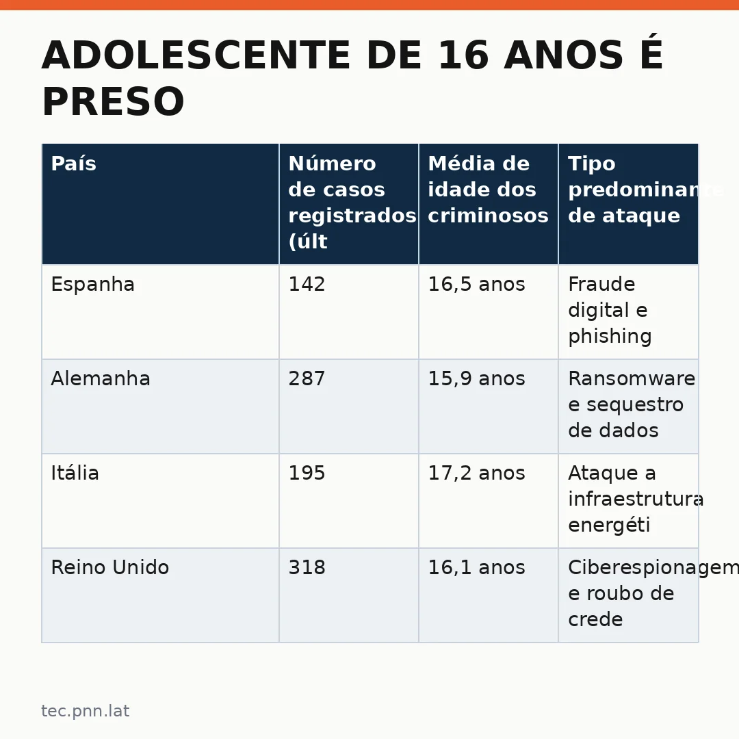 Infográfico - Adolescente de 16 anos é preso por liderar grupo de hackers em investigação internacional