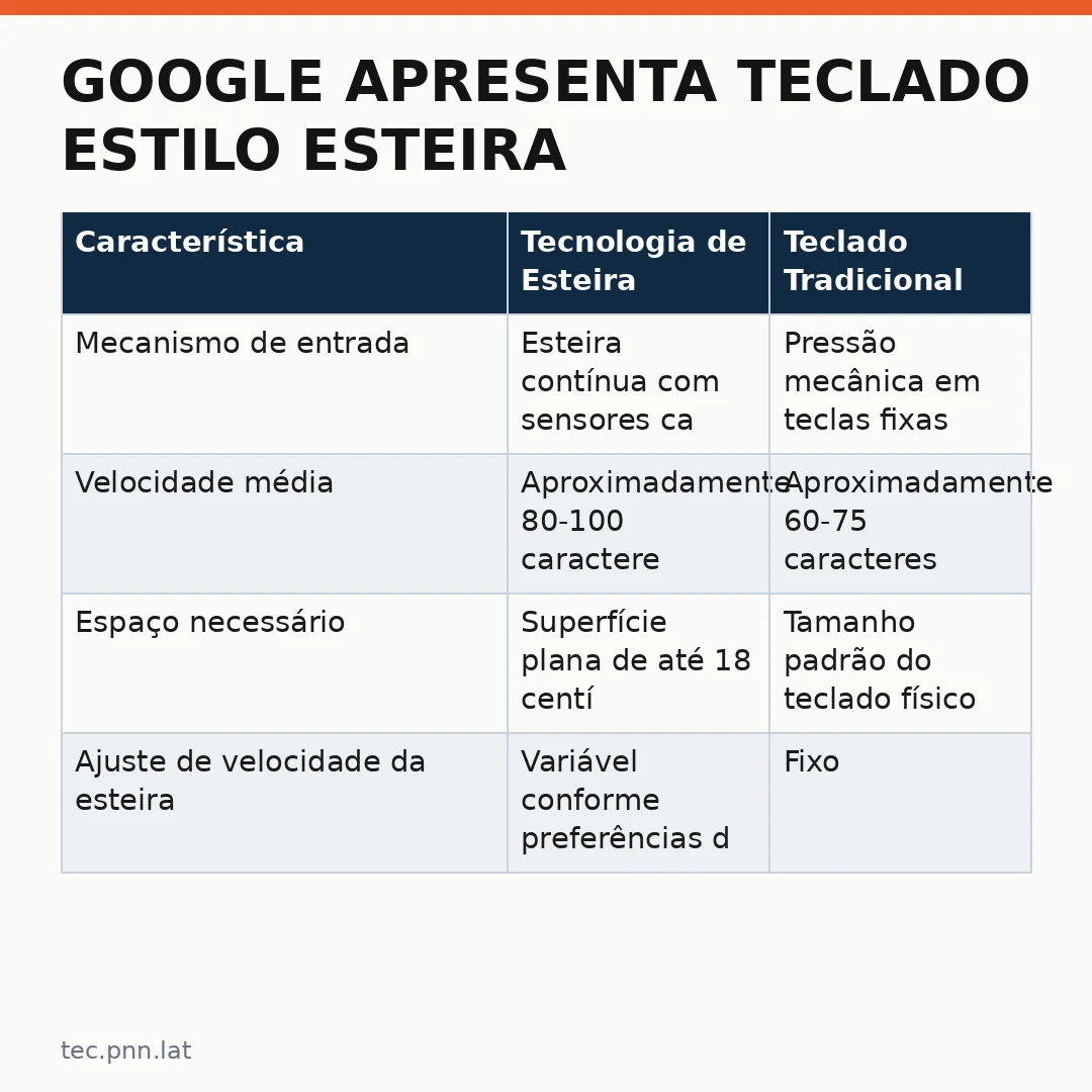 Infográfico - Google apresenta teclado estilo esteira: tecnologia de ponta redefiniu a digitação no Japão